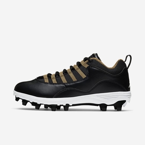 Crampon De Foot Nike Jordan 10 TD Low Noir 4693-708 Black/Metallic Gold/White Homme | YJV-99647683